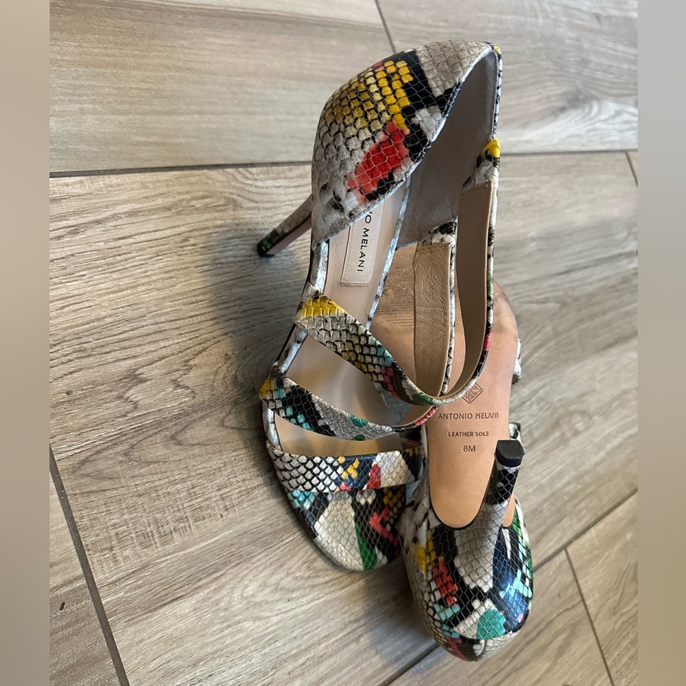 Antonio Melani Vibrant Snake Print Heels
